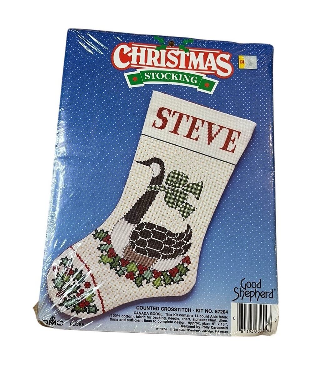 Good Shepherd Counted Cross Stitch Kit Canada Goose Stocking #87204 New 1988